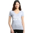 thumbnail image 1 of Shop4Ever Women's Bride Heart Arrow White Bridal Wedding Slim Fit V-Neck T-Shirt Medium Sports Grey, 1 of 5