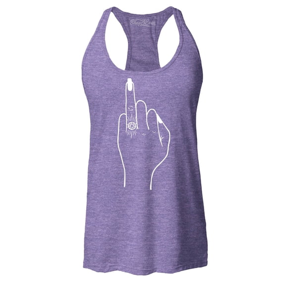 Shop4Ever Women's Bride's Wedding Ring Finger Engagement Racerback Tank Top Medium Purple