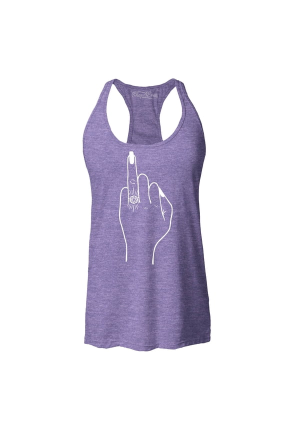Women's Bride's Wedding Ring Finger Engagement Racerback Tank Top Small Purple