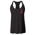 thumbnail image 1 of Shop4Ever Women's Butterfly Ribbon - Breast Cancer Awareness_Bright Pink Pocket Size Racerback Tank Top Small Black, 1 of 5
