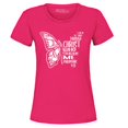 thumbnail image 1 of Shop4Ever Women's Butterfly Verse I Can Do All Things Through Christ Graphic T-Shirt Medium Heliconia Pink, 1 of 5