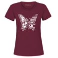 thumbnail image 1 of Shop4Ever Women's Butterfly Verse I Can Do All Things Through Christ Graphic T-Shirt Medium Maroon, 1 of 5