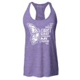 thumbnail image 1 of Shop4Ever Women's Butterfly Verse I Can Do All Things Through Christ Racerback Tank Top XX-Large Purple, 1 of 5
