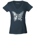 thumbnail image 1 of Shop4Ever Women's Butterfly Verse I Can Do All Things Through Christ Slim Fit V-Neck T-Shirt Large Charcoal, 1 of 5