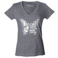 thumbnail image 1 of Shop4Ever Women's Butterfly Verse I Can Do All Things Through Christ Slim Fit V-Neck T-Shirt X-Large Heather Charcoal, 1 of 5