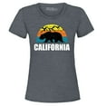 thumbnail image 1 of Shop4Ever Women's California State Bear Mountains Retro Horizon Graphic T-Shirt Medium Dark Heather, 1 of 5