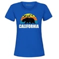 thumbnail image 1 of Shop4Ever Women's California State Bear Mountains Retro Horizon Graphic T-Shirt Medium Royal Blue, 1 of 5