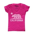 thumbnail image 1 of Shop4Ever Women's California Vintage Bear Slim Fit V-Neck T-Shirt Small Pink, 1 of 5