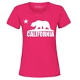 thumbnail image 1 of Shop4Ever Women's California White Bear Hoodies Republic of CA  Graphic T-Shirt Large Heliconia Pink, 1 of 5