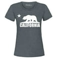 thumbnail image 1 of Shop4Ever Women's California White Bear Hoodies Republic of CA  Graphic T-Shirt Small Dark Heather, 1 of 5