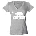 thumbnail image 1 of Shop4Ever Women's California White Bear Hoodies Republic of CA  Slim Fit V-Neck T-Shirt Small Sports Grey, 1 of 5