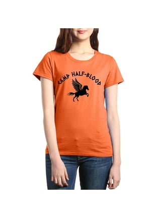 Shop4Ever Women's Camp Half Blood Graphic T-Shirt XX-Large Orange