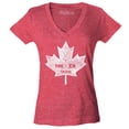 thumbnail image 1 of Shop4Ever Women's Canada Leaf The EH Team Canadian Pride Slim Fit V-Neck T-Shirt Large Heather Red, 1 of 5
