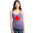 thumbnail image 1 of Shop4Ever Women's Canada Red Leaf Canadian Flag Racerback Tank Top Medium Purple, 1 of 5