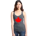 thumbnail image 1 of Shop4Ever Women's Canada Red Leaf Canadian Flag Racerback Tank Top X-Small Charcoal, 1 of 5