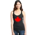 thumbnail image 1 of Shop4Ever Women's Canada Red Leaf Canadian Flag Racerback Tank Top XX-Large Black, 1 of 5