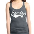 thumbnail image 1 of Shop4Ever Women's Canada White with Leaf Proud Canadian Flag Racerback Tank Top X-Small Charcoal, 1 of 5