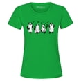 thumbnail image 1 of Shop4Ever Women's Cat Ghosts Halloween Graphic T-Shirt Medium Irish Green, 1 of 5