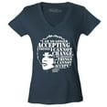 thumbnail image 1 of Shop4Ever Women's Changing The Things I Cannot Accept Angela Davis Slim Fit V-Neck T-Shirt X-Small Charcoal, 1 of 5