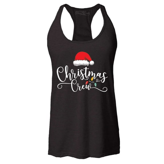 Shop4Ever Women's Christmas Crew Matching Xmas Holiday Racerback Tank Top Medium Black