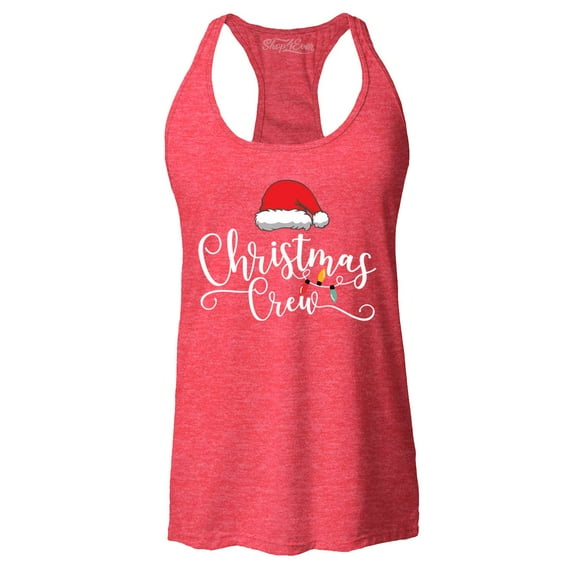 Shop4Ever Women's Christmas Crew Matching Xmas Holiday Racerback Tank Top X-Small Red