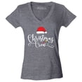 thumbnail image 1 of Shop4Ever Women's Christmas Crew Matching Xmas Holiday Slim Fit V-Neck T-Shirt Medium Heather Charcoal, 1 of 5