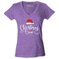 thumbnail image 1 of Shop4Ever Women's Christmas Crew Matching Xmas Holiday Slim Fit V-Neck T-Shirt Medium Heather Purple, 1 of 5