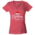 thumbnail image 1 of Shop4Ever Women's Christmas Crew Matching Xmas Holiday Slim Fit V-Neck T-Shirt Small Heather Red, 1 of 5