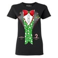 thumbnail image 1 of Shop4Ever Women's Christmas Tuxedo with Tree Vest Graphic T-Shirt X-Large Black, 1 of 5