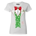 thumbnail image 1 of Shop4Ever Women's Christmas Tuxedo with Tree Vest Graphic T-Shirt XX-Large White, 1 of 5