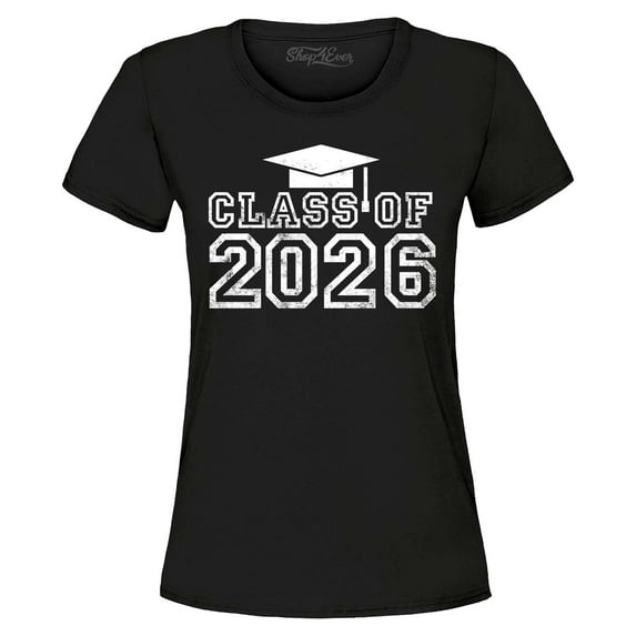 Shop4Ever Women's Class of 2026 Graphic T-Shirt XXX-Large Black