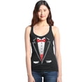 thumbnail image 1 of Shop4Ever Women's Classic Red Bow Tie Tuxedo Suit Party Costume Racerback Tank Top Large Black, 1 of 5