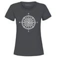 thumbnail image 1 of Shop4Ever Women's Compass Traveling North South East West Graphic T-Shirt X-Large Charcoal, 1 of 5