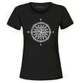 thumbnail image 1 of Shop4Ever Women's Compass Traveling North South East West Graphic T-Shirt XX-Large Black, 1 of 5