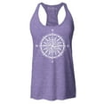 thumbnail image 1 of Shop4Ever Women's Compass Traveling North South East West Racerback Tank Top Small Purple, 1 of 5