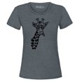 thumbnail image 1 of Shop4Ever Women's Cool Giraffe Cute Animal  Graphic T-Shirt Large Dark Heather, 1 of 5