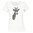 thumbnail image 1 of Shop4Ever Women's Cool Giraffe Cute Animal  Graphic T-Shirt Large White, 1 of 5