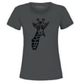 thumbnail image 1 of Shop4Ever Women's Cool Giraffe Cute Animal  Graphic T-Shirt Small Charcoal, 1 of 5
