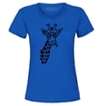 thumbnail image 1 of Shop4Ever Women's Cool Giraffe Cute Animal  Graphic T-Shirt Small Royal Blue, 1 of 5