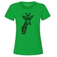 thumbnail image 1 of Shop4Ever Women's Cool Giraffe Cute Animal  Graphic T-Shirt X-Large Irish Green, 1 of 5