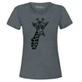 thumbnail image 1 of Shop4Ever Women's Cool Giraffe Cute Animal  Graphic T-Shirt XXX-Large Dark Heather, 1 of 5