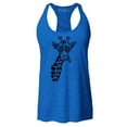 thumbnail image 1 of Shop4Ever Women's Cool Giraffe Cute Animal  Racerback Tank Top X-Large Royal Blue, 1 of 5