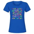 thumbnail image 1 of Shop4Ever Women's Cure Society Not Autism Florals Flowers Graphic T-Shirt Medium Royal Blue, 1 of 5