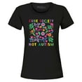thumbnail image 1 of Shop4Ever Women's Cure Society Not Autism Florals Flowers Graphic T-Shirt X-Large Black, 1 of 5