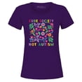 thumbnail image 1 of Shop4Ever Women's Cure Society Not Autism Florals Flowers Graphic T-Shirt X-Large Purple, 1 of 5