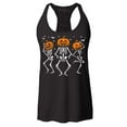 thumbnail image 1 of Shop4Ever Women's Dancing Jack O'Lantern Skeleton Halloween Pumpkin Skulls  Racerback Tank Top XX-Large Black, 1 of 5