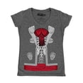 thumbnail image 1 of Shop4Ever Women's Day of the Dead Mariachi Skeleton Costume Slim Fit V-Neck T-Shirt X-Large Heather Charcoal, 1 of 5