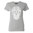 thumbnail image 1 of Shop4Ever Women's Day of the Dead White Skull Graphic T-Shirt XXX-Large Sports Grey, 1 of 5