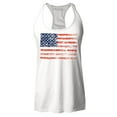 thumbnail image 1 of Shop4Ever Women's Distressed American Flag Horizontal USA Patriotic 4th of July Racerback Tank Top Small White, 1 of 5