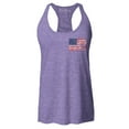 thumbnail image 1 of Shop4Ever Women's Distressed American Flag Pocket Size USA Patriotic 4th of July  Racerback Tank Top Large Purple, 1 of 5